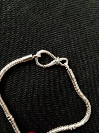 Pulsera plata con charm corazón Mama