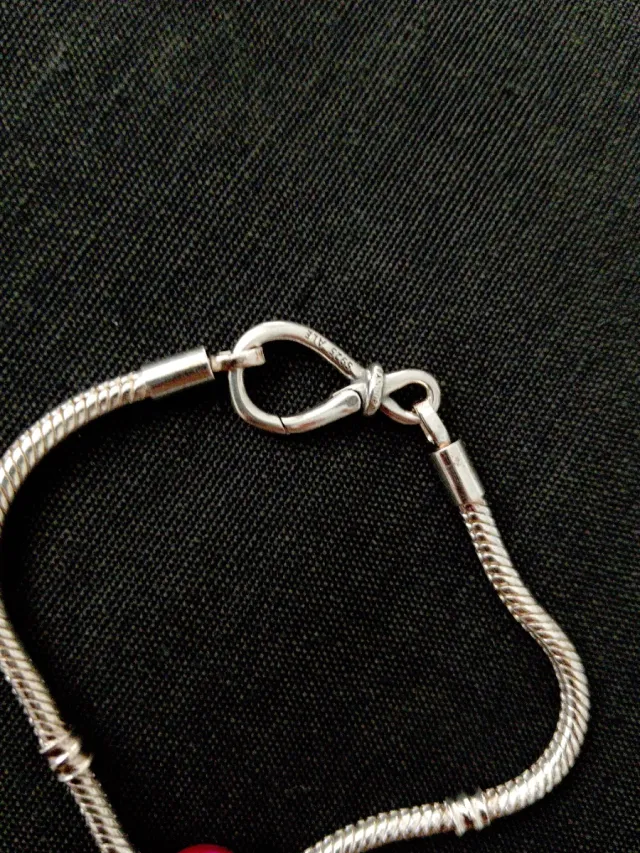 Pulsera plata con charm corazón Mama