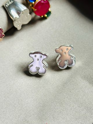 Pendientes Tous Oso XL Plata