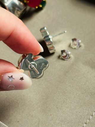 Pendientes Tous Oso XL Plata