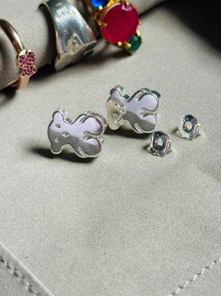 Pendientes Tous Oso XL Plata