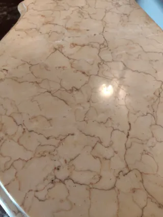 Consola clásica madera maciza tallada con mármol