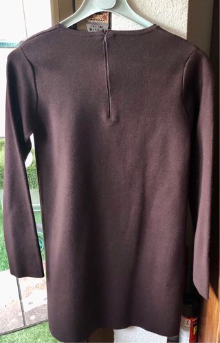 Vestido de punto marrón