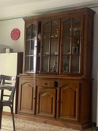 Vitrina Comedor Madera y Cristal