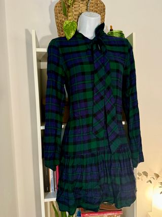 Precioso vestido corto estampado tartán - Zara M