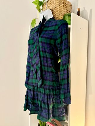 Precioso vestido corto estampado tartán - Zara M