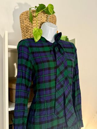 Precioso vestido corto estampado tartán - Zara M