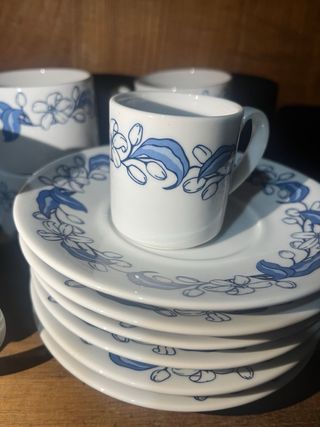 Juego café Santa Clara porcelana azul