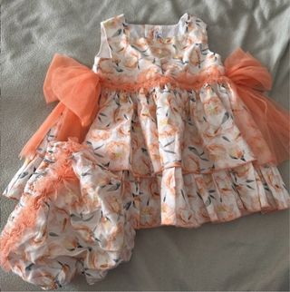 Vestido y braguita bebé niña floral little king
