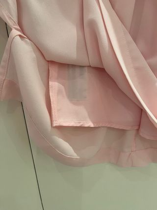 Vestido Mango rosa halter con lazada