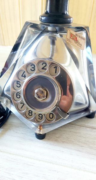 Raro Telefono FATAP Murano Vetro Nero Argento