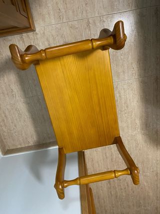 Banqueta de madera de pino estilo colonial
