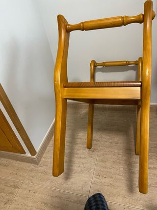 Banqueta de madera de pino estilo colonial