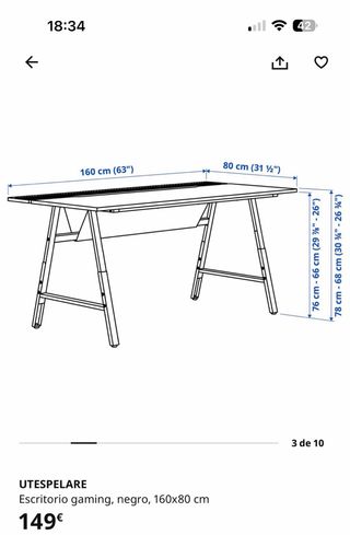 Escritorio Gaming Negro IKEA