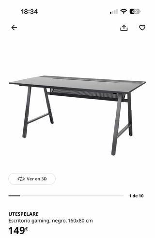 Escritorio Gaming Negro IKEA
