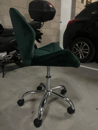 Silla de oficina terciopelo verde nueva