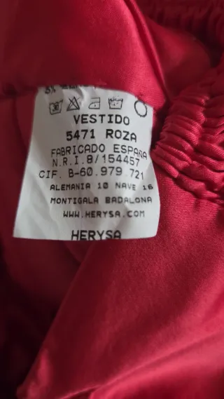 Vestido fiesta rojo largo palabra de honor