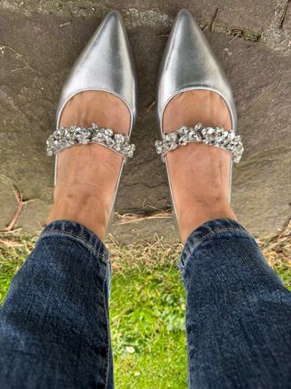 Zapatos Alma en Pena piel plateados T38