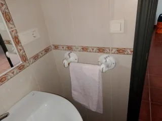 Lavabo con pedestal y grifo