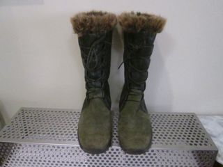 BOTAS ALTAS DE MUJER Nº 39 CON CORDONES Y PELO