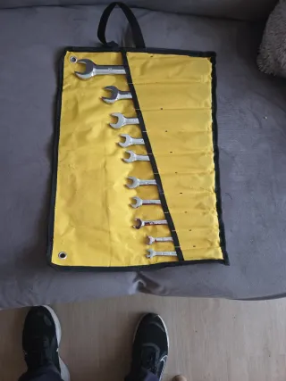 Juego llaves fijas y carraca Chrome Vanadium