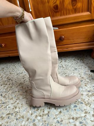 Botas altas beige/rosa