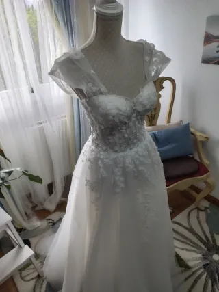Vestido de Novia Romántico Blanco Marfil