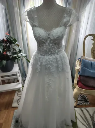 Vestido de Novia Romántico Blanco Marfil