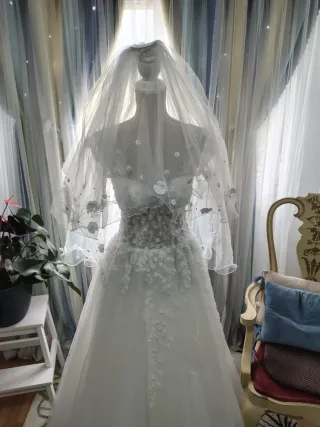 Vestido de Novia Romántico Blanco Marfil