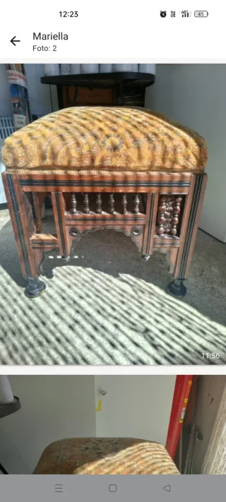 Poggiapiedi con tappezzeria floreale