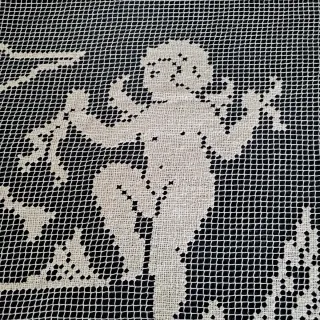 Colcha antigua red, red filet, francesa.