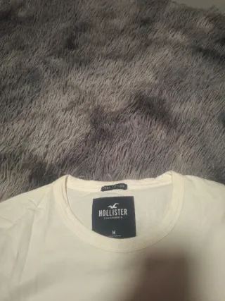 Camiseta Hollister M Blanca y Marrón