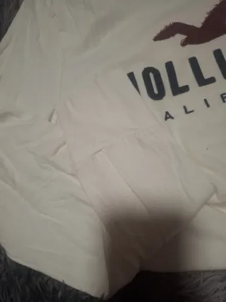 Camiseta Hollister M Blanca y Marrón