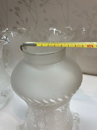 6 Tulipas  Cristal Antiguas para Lámparas