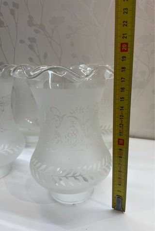 6 Tulipas  Cristal Antiguas para Lámparas
