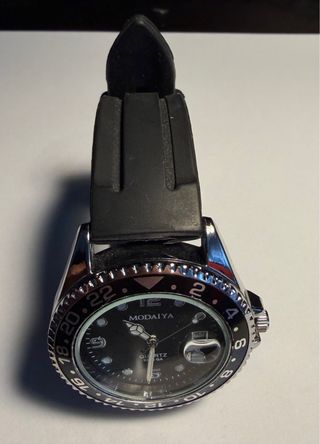 Reloj MODAIYA Cuarzo Acero Negro y Plateado