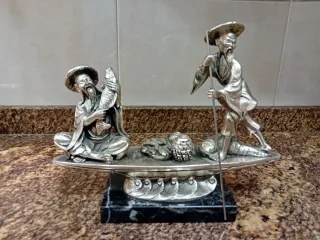 Juego 4 Figuras Bañadas en Plata