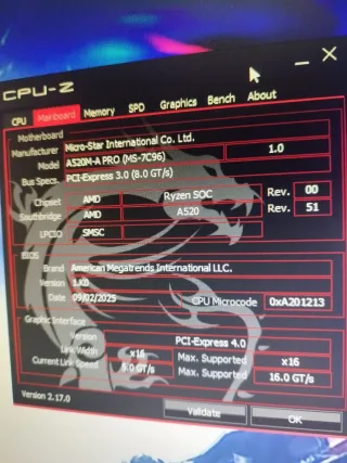 Placa Base MSI A520M-A PRO LEER BIEN