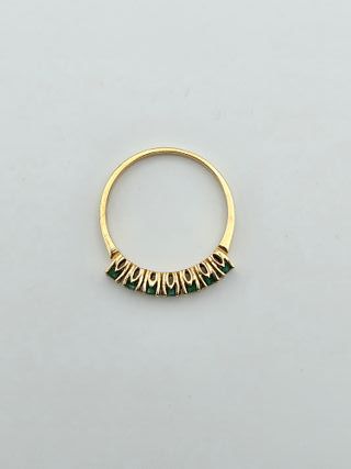 Anillo Oro 18K Carrilera Esmeraldas 2,65gr T-16