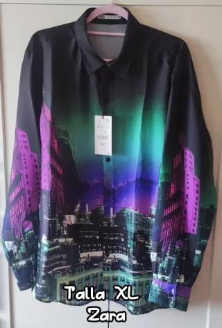 Rebajada Camisa Zara Hombre Manga Larga Talla XL
