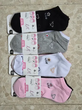 12 Pares Calcetines Deportivos Mujer Talla 36-41