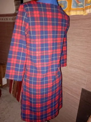 Vestido corto de punto a cuadros