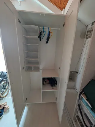 Armario blanco 2 puertas 78x50x190 cm