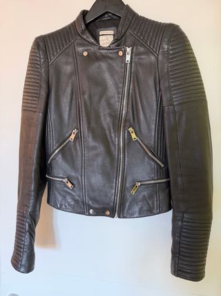 Cazadora Biker Zara TRF - 100% Piel Ovina