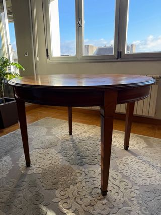 Mesa comedor madera cerezo redonda