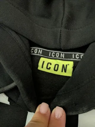 Felpa nera con stampa ICON