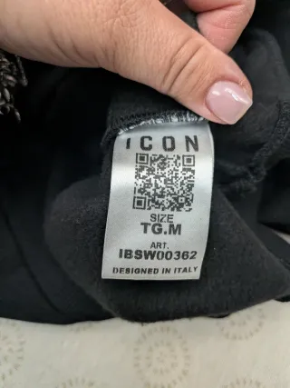 Felpa nera con stampa ICON
