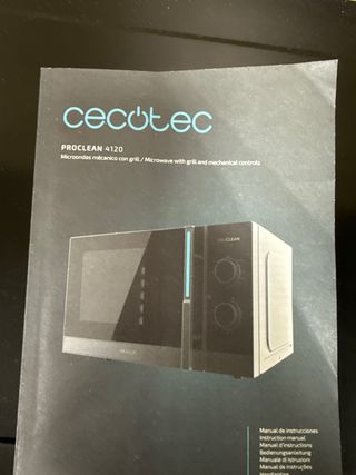Microondas Cecotec Proclean con Grill Nuevo