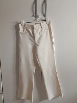 Pantalón Stradivarius Blanco Talla S