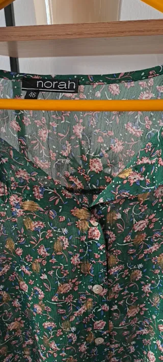 Blusón verde estampado flores talla XL